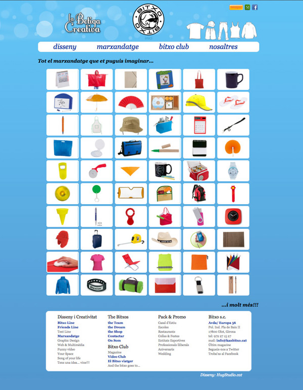 KanBitxo web 2010 página merchandising