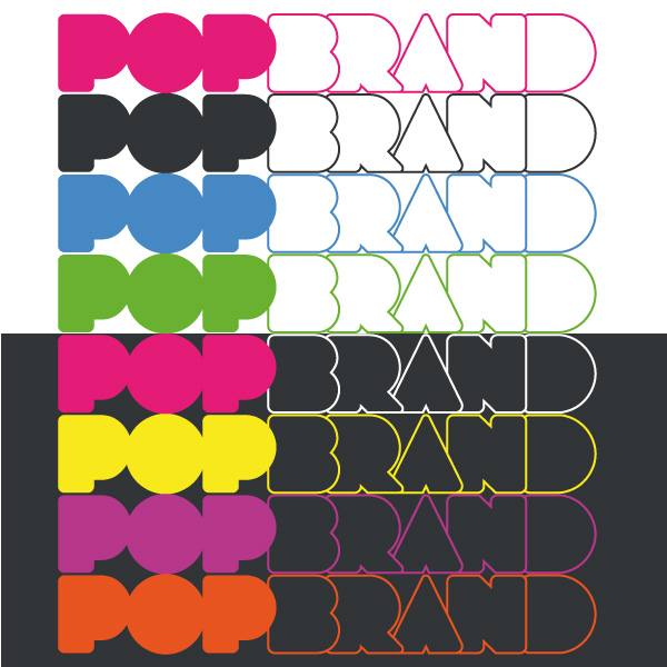 Logo Popbrand con variantes de colores